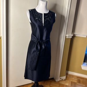 COPY - Tory Burch Black Fully Lined 100% Silk Beaded Neckline Dress